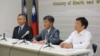 台湾卫福部召开出访日内瓦行前记者会（美国之音张永泰拍摄）