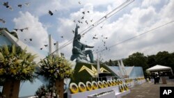 日本南部長崎的紀念原子彈襲擊70週年的活動(2015年8月9日)