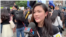 许颖婷在参加纽约声援香港集会时接受美国之音采访(2019年6月16日 资料照片)