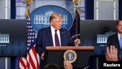 美國總統特朗普2020年8月23日在白宮召開記者會（路透社）