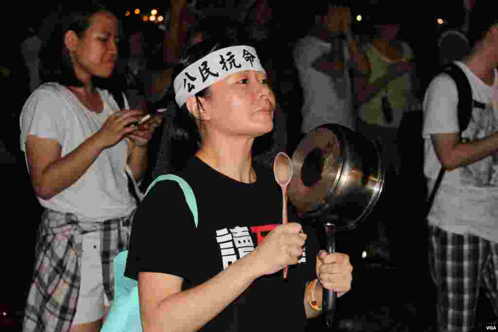 和平佔中運動舉行啟動佔中運動公民抗命集會（美國之音海彥拍攝）