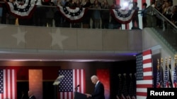 美国总统拜登在宾夕法尼亚州费城的国家宪法中心就保护投票权的行动发表演讲。（2021年7月13日）