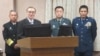 台湾国防部长冯世宽(左二)3月16日在立法院接受质询(美国之音张永泰拍摄)