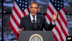 美國總統奧巴馬2013年10月31日在華盛頓舉行的投資峰會上發表講話