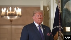 川普2018年4月13日宣布打击叙利亚军事目标（法新社）