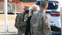 Uwargidan shugaban Amurka Jill Biden ta ziyarci sojojin Tsaron kasa a wajen harabar ginin Capitol Hill ta yi masu godiya don kare iyalin ta