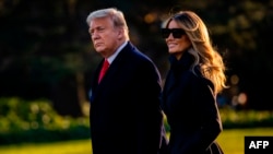 特朗普总统和第一夫人梅拉尼娅。