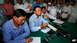 柬埔寨救國黨星期一舉行記者會，宣佈該黨不會接受最新的初步正式計票結果。