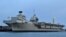 英國皇家海軍“伊麗莎白女王”號（HMS Queen Elizabeth）航母停泊在英國南部一個港口。（2019年6月5日）