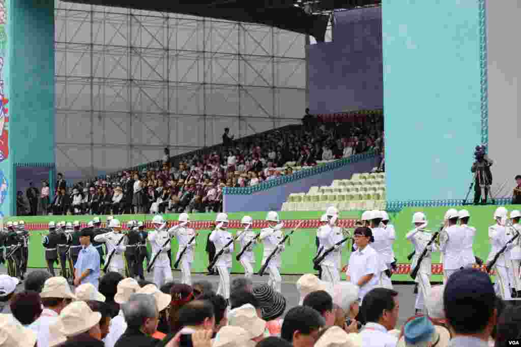 台灣總統蔡英文發表就職演說，2016年5月20日總統府前典禮（美國之音齊勇明攝影）