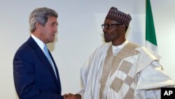 Shugaban Najeriya Muhammadu Buhari da Sakataren Harkokin Wajen Amurka, John Kerry
