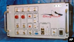 FILE - This undated file photo provided by the U.S. Patent and Trademark Office shows the StingRay II, a cellular site simulator used for surveillance purposes manufactured by Harris Corporation, of Melbourne, Florida.