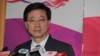 香港保安局局长李家超5月20日在政府总部的记者会上 （美国之音记者申华 拍摄）