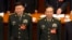 2017年3月5日，中共中央军委政治工作部主任张阳（左）与中共中央军委联合参谋部参谋长房峰辉（右）在北京人大会堂参加全国人大会议开幕式。