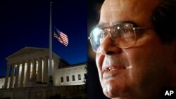 保守派大法官斯卡利亞(資料照)。背境是美國最高法院。
