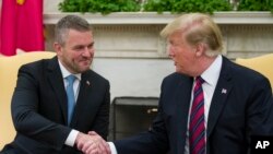 特朗普5月3日在白宮會見斯洛伐克總理佩萊格里尼時，談到了美中貿易問題