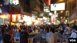 旺角佔領區（美國之音海彥拍攝）