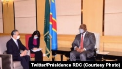 資料照：2021年1月6日，剛果（金）總統費利克斯-安托萬·齊塞克迪·奇隆博在金沙薩總統府同中國外交部長王毅舉行會談。