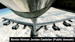 An Air Force B-52 Stratofortress refuels. Feb. 15, 2017.