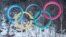 FILE – The Olympic rings are seen at Jeongseon Alpine Center, Pyeongchang, South Korea, Feb. 11, 2018. Canada declared its bid to host the 2026 Winter Olympics dead Monday after a failed referendum.