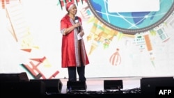 Head of U.N. Women Phumzile Mlambo-Ngcuka speaks on stage at WE Day U.N. at The Theater at Madison Square Garden, in New York City, Sept. 20, 2017. 