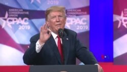 2019-03-03 美國之音視頻新聞: 特朗普出席保守派集會發表演說指責民主黨的“社 會主義”主張