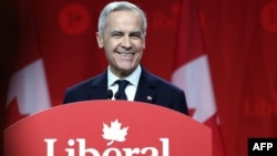 2025年3月9日加拿大自由黨領袖、當選總理馬克·卡尼在渥太華當選為自由黨領袖後發表演說。