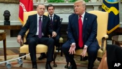 美國總統特朗普在白宮會見土耳其總統埃爾多安（2019年11月13日）。