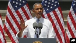 奧巴馬總統6月25日在喬治城大學公佈減少碳排放的計劃。