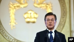 文在寅星期三發表就職百日電視講話。