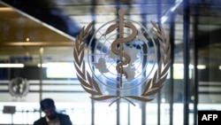 世界衛生組織日內瓦總部的世衛組織標誌。(2020年1月12日)