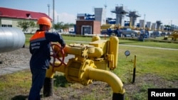 乌克兰的一处天然气储藏设施（2014年5月21日资料照片）