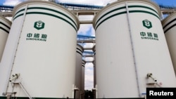 中儲糧在遼寧瀋陽的國家糧食存儲設施。（2017年10月11日）