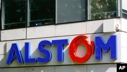FILE - View of Alstom headquarters outside Paris.