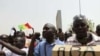 Supporters of Mali's junta participate in a demonstration against regional bloc ECOWAS at the international airport of Bamako, Mali, March 29, 2012. 