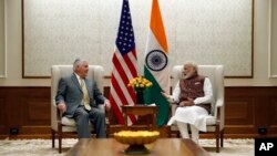 美國國務卿蒂勒森在新德里訪問期間，會晤了印度莫迪總理