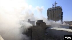 爆炸過後冒出濃煙