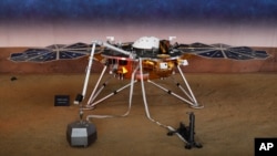 2008年11月26日，美國加州帕薩迪納的噴氣推進實驗室展示了宇宙飛船Insight的真人大小模型。