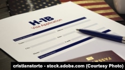 资料图片：美国H1-B签证申请表。