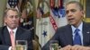 President Barack Obama, accompanied by House Speaker John Boehner of Ohio, speaks to reporters in the Roosevelt Room of the White House in Washington, November 16, 2012.