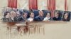 An artist rendering shows Supreme Court Justices from left, Sonia Sotomayor, Stephen Breyer, Clarence Thomas, Antonin Scalia, Chief Justice John Roberts, Anthony Kennedy, Ruth Bader Ginsburg, Samuel A. Alito, and Elena Kagan inside Supreme Court in Washin