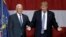 Indiana Gov. Mike Pence joins Republican presidential candidate Donald Trump at a rally in Westfield, Indiana, July 12, 2016.