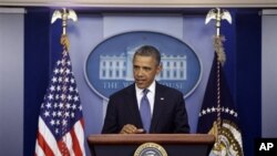 美国总统奥巴马12月28日在白宫就财政悬崖发表讲话
